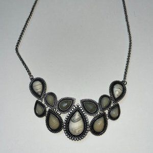 Silver-toned statement necklace